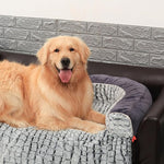 Laifug Pet Couch Protector Plush Dog Mat With Soft Neck Bolste - LaiFug