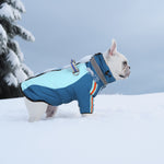 Laifug Gray Red & Gray Blue Stand Collar Two Legs Dog Winter Coat